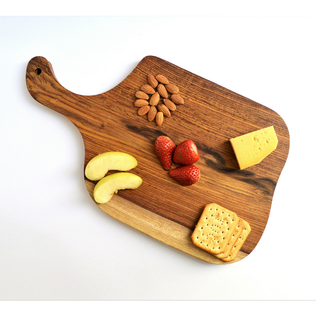 Rustic rosewood cutting board, organic shape, cut of one piece of wood