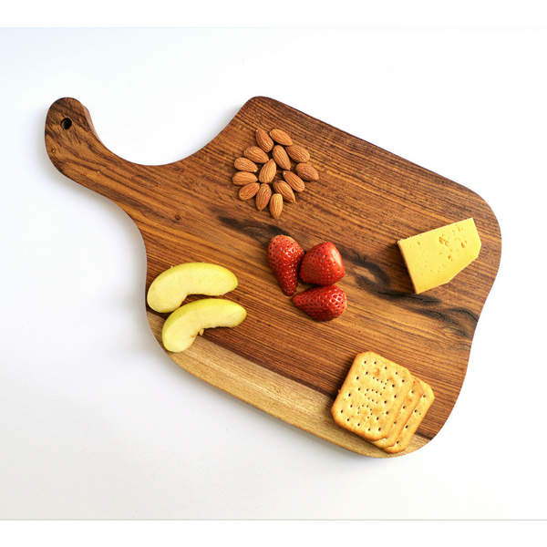 Rustic rosewood cutting board, organic shape, cut of one piece of wood