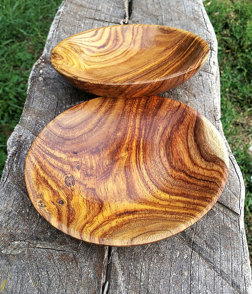 Hand-turned Wooden snack plate