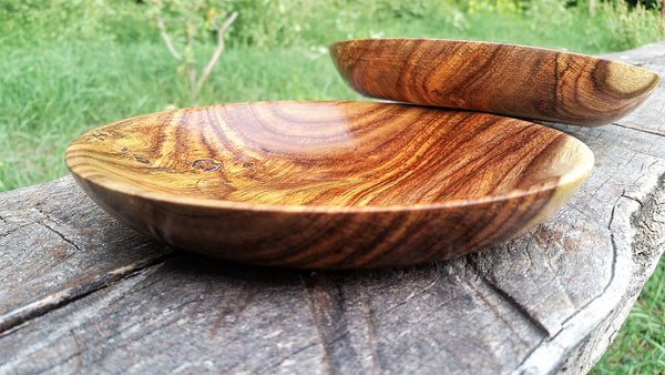 Hand-turned Wooden snack plate