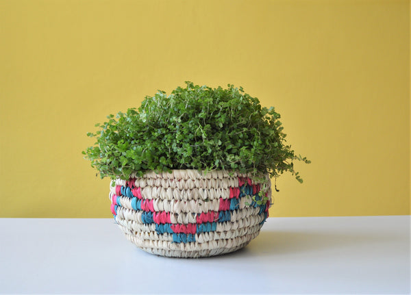 Woven Straw planter, planter basket