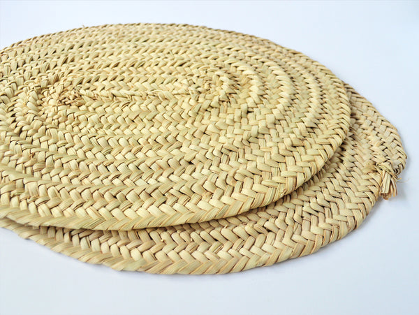 Woven palm wicker placemat, centerpiece mat, hot pot pad (2 pieces)