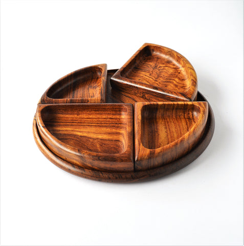4 sections Tea and snack tray