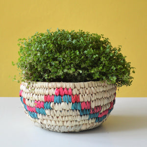 Woven Straw planter, planter basket