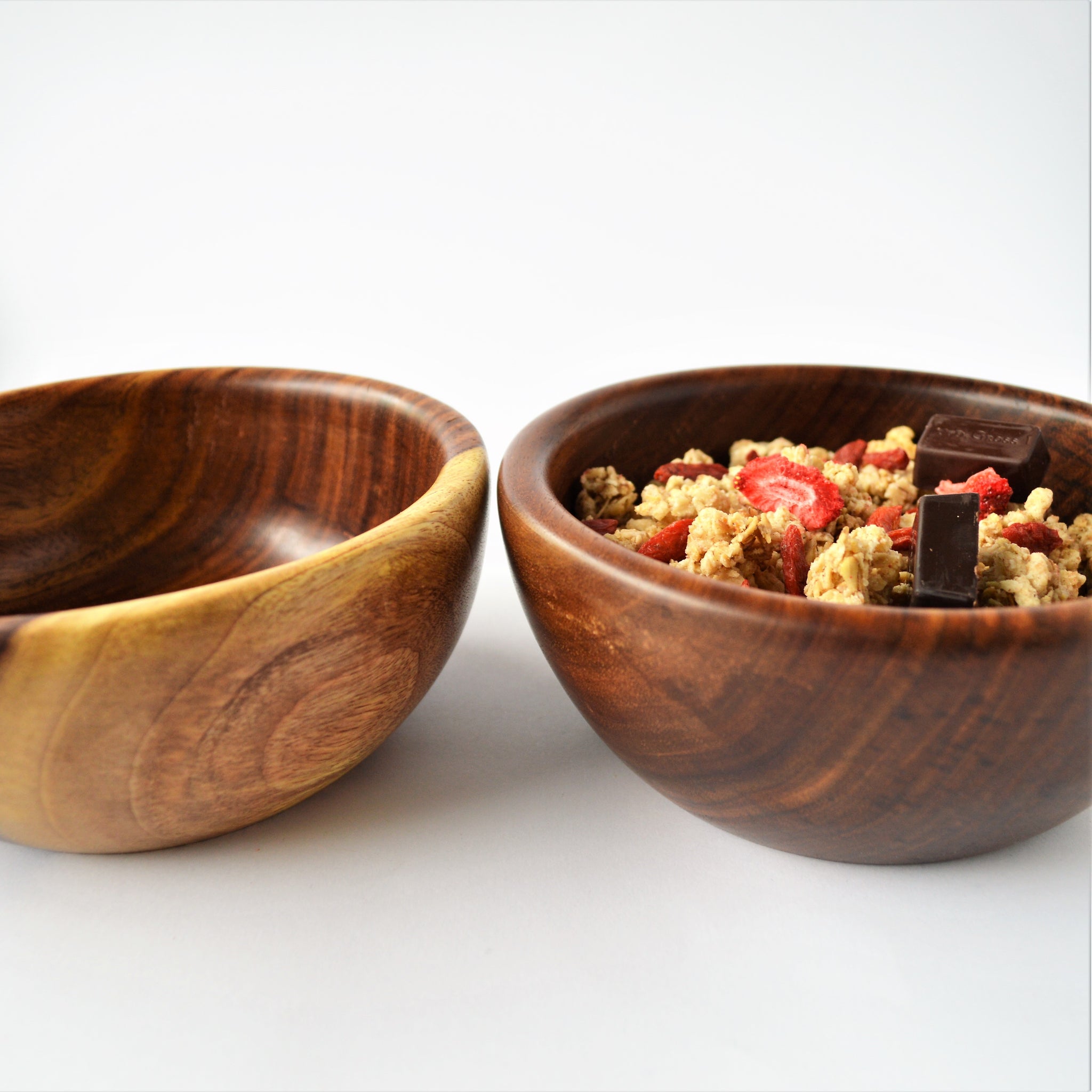 Hand-turned wood cereal bowl