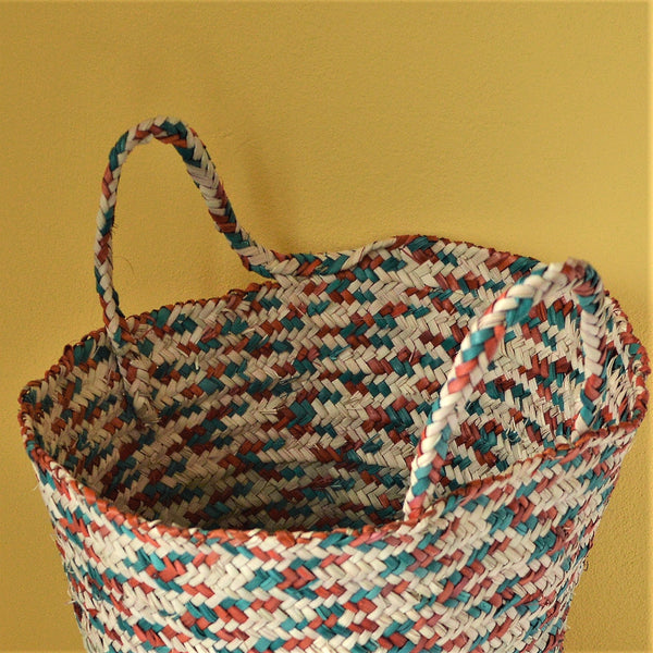 Fresh market basket, Palm leaf wicker, Palm leaves french basket
