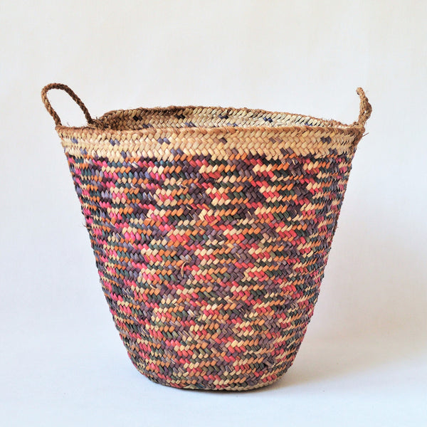 Vintage beach bag, Colorful straw bag