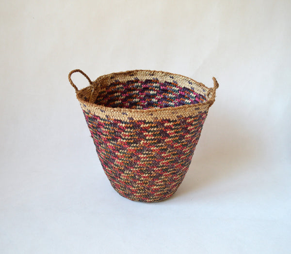 Vintage beach bag, Colorful straw bag