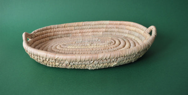 Oval bread platter palm leaves Omar Handmade Egyptian baskets