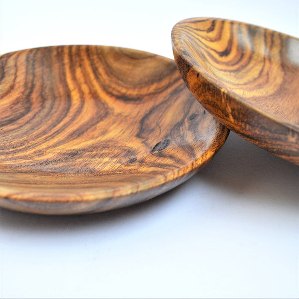 Hand-turned Wooden snack plate