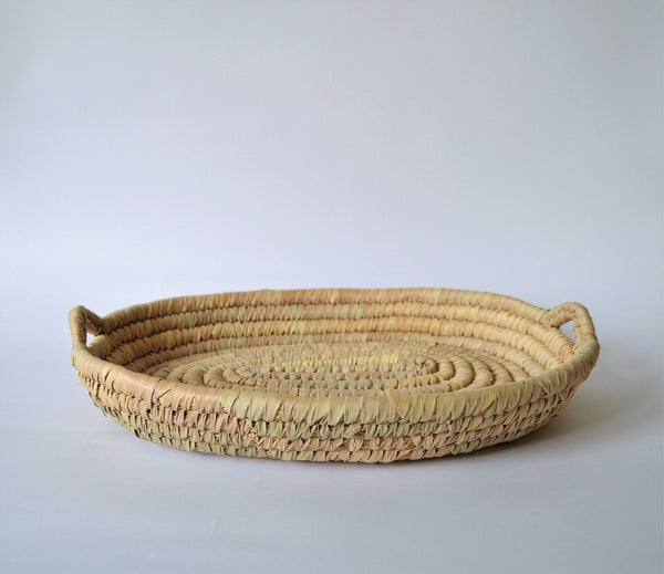 Oval bread platter palm leaves Omar Handmade Egyptian baskets