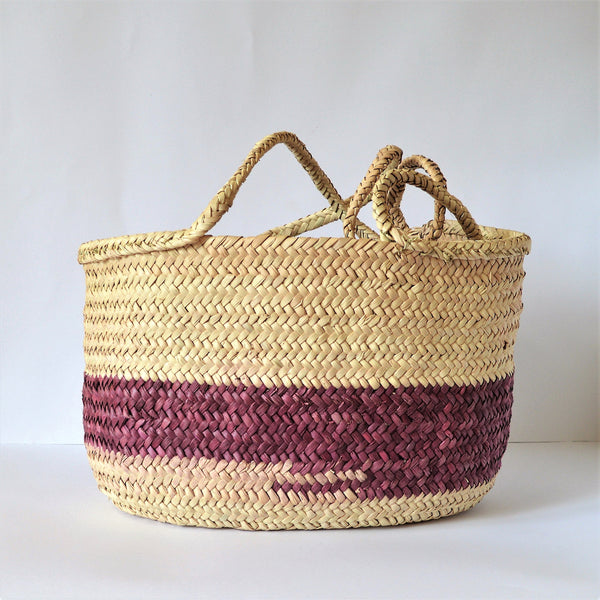 Straw Bag Purple, straw basket