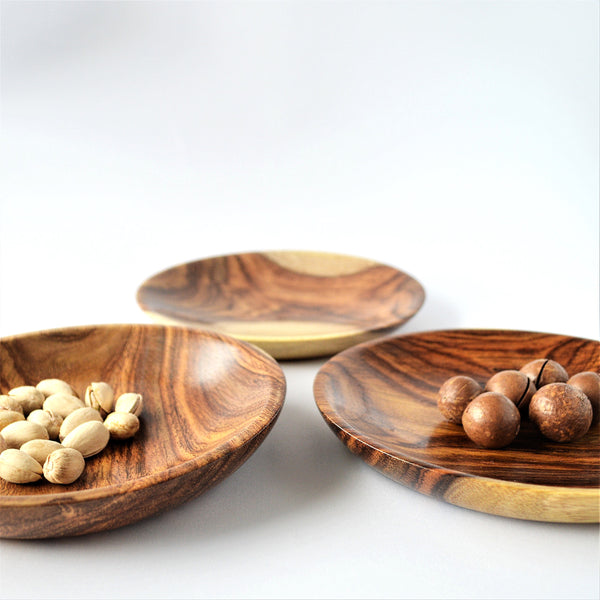 Hand-turned Wooden snack plate