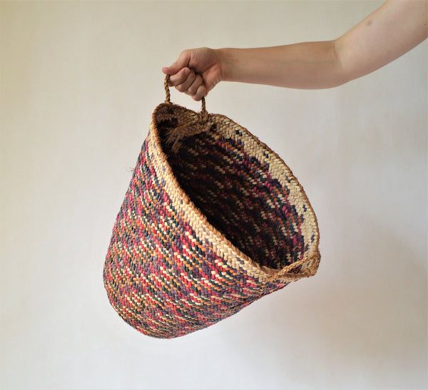 Vintage beach bag, Colorful straw bag