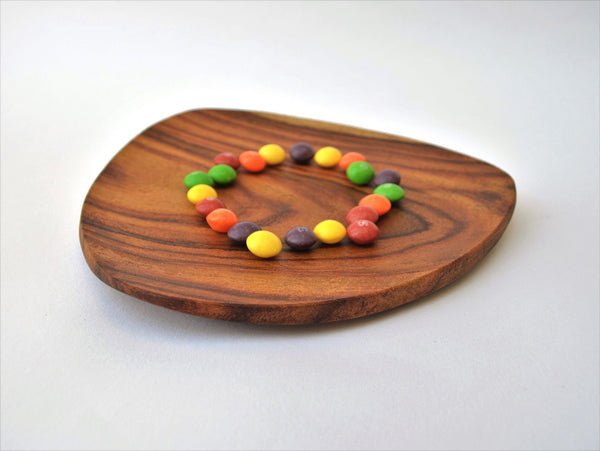 Triangle hand-turned wooden plate