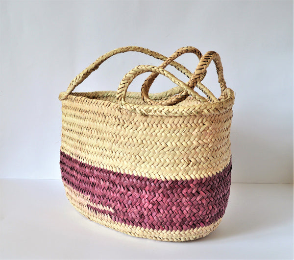 Straw Bag Purple, straw basket