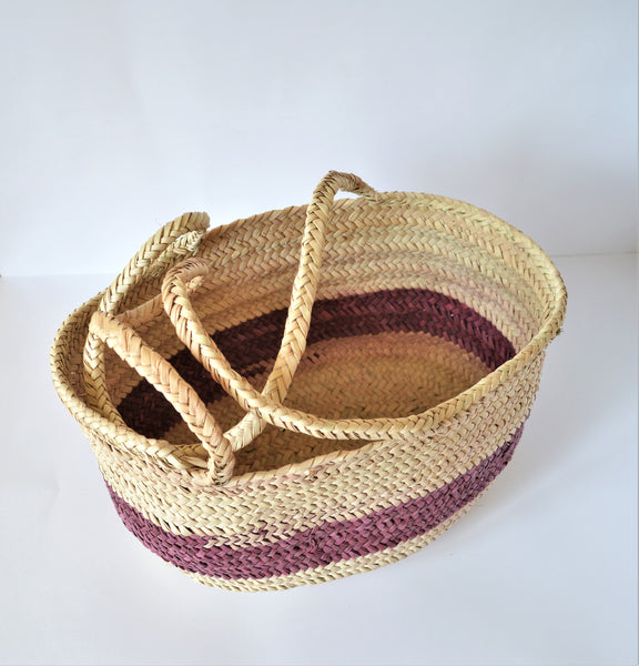 Straw Bag Purple, straw basket