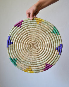 Woven colorful trivet Mandala wall art