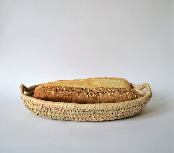 Oval bread platter palm leaves Omar Handmade Egyptian baskets
