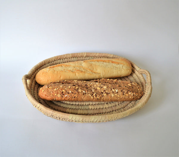 Oval bread platter palm leaves Omar Handmade Egyptian baskets