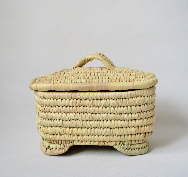 Woven Moroccan basket, Wicker straw box