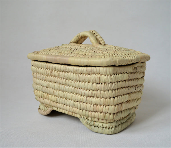 Woven Moroccan basket, Wicker straw box