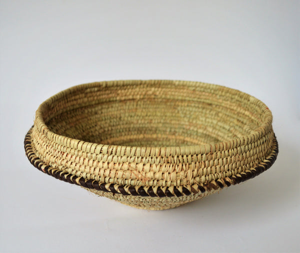 Traditional rustic woven basket with lid, Made in Egypt