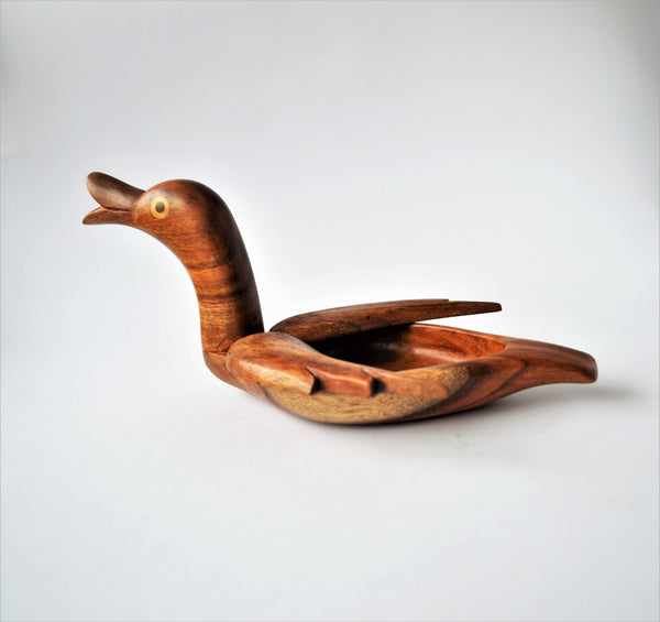 Duck jewelry Dish, Hand-carved box