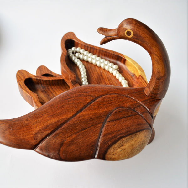 Hand-carved Swan Tray & Decor