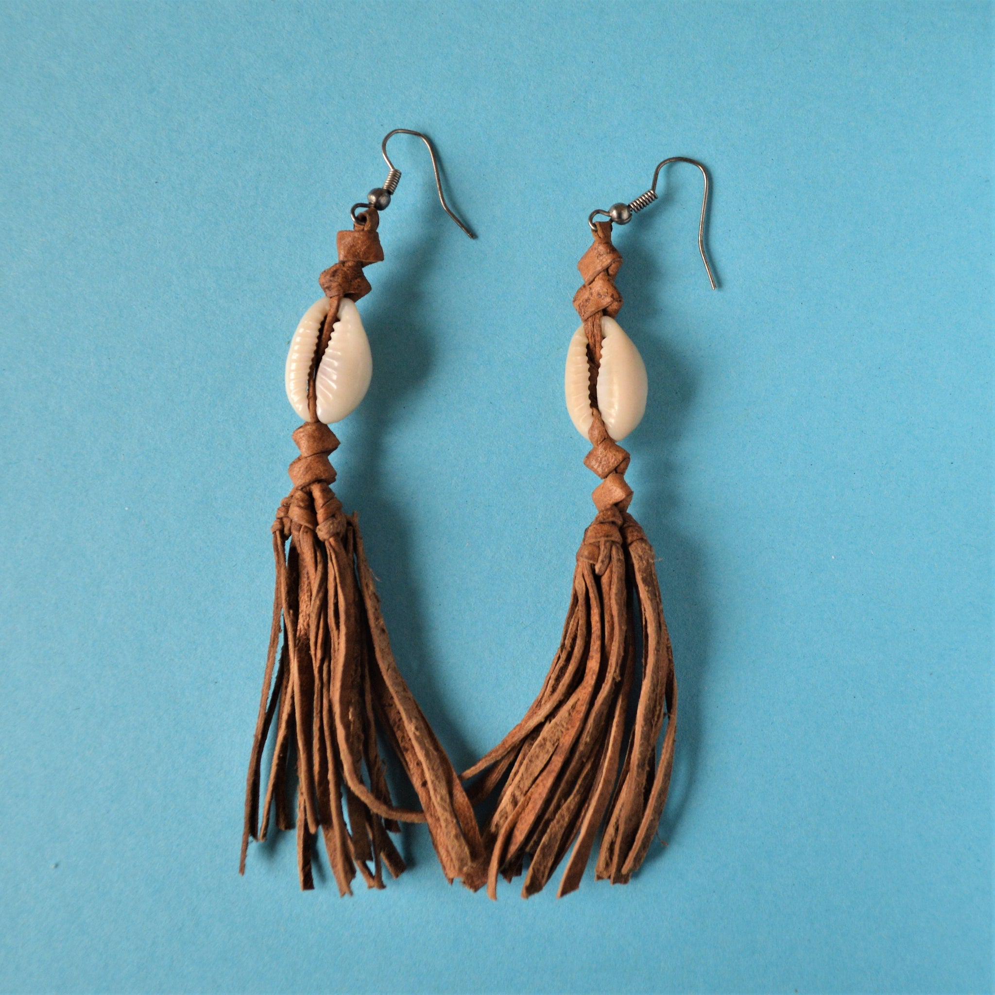 Boho leather earrings African fashion