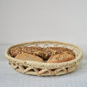 Oval bread tray from palm wicker