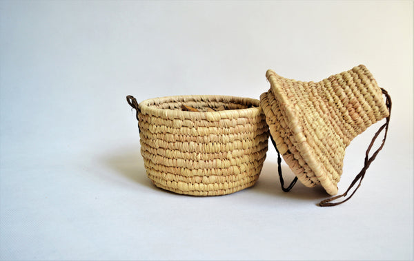 Woven Trinket Box, Ethnic African pot with a lid