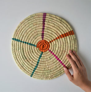 Large mandala trivet Palm straw