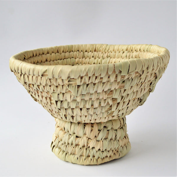 Egypt fruit basket, palm leaf straw bowl, Table centerpiece, Retro tableware