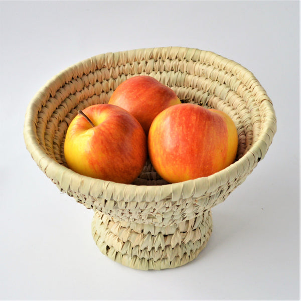 Egypt fruit basket, palm leaf straw bowl, Table centerpiece, Retro tableware