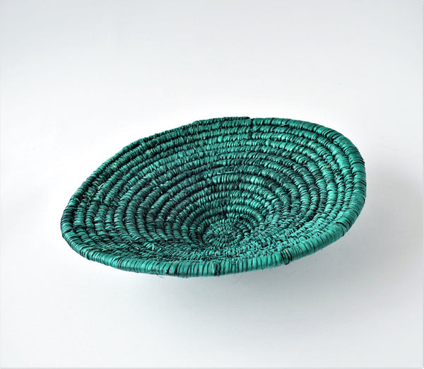 Green coil palm leaf platter, Fruit plate