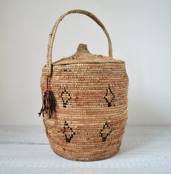 Rustic woven basket, Tribal Berber Basket