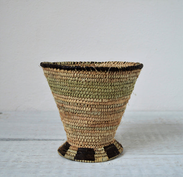 Woven rustic bowl with cup shape