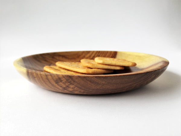Hand-turned Wooden snack plate