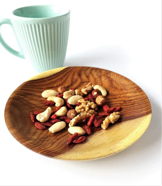 Hand-turned Wooden snack plate