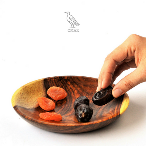 Hand-turned Wooden snack plate