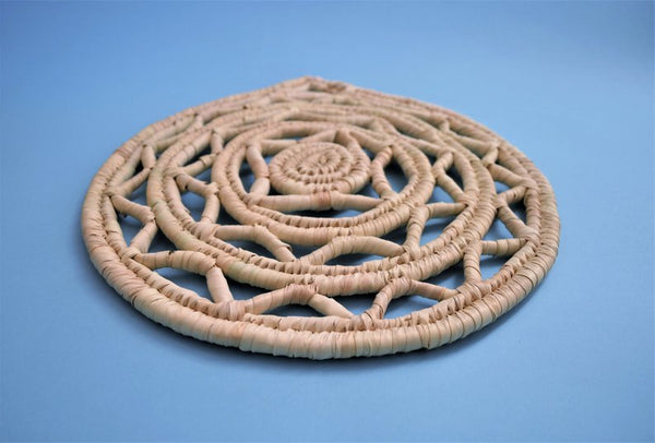 Woven Egyptian Placemat trivet from natural palm straw