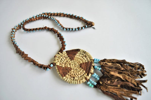 Woman leather necklace, Tribal jewelry