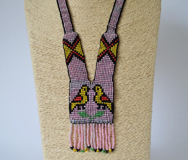 Loom beaded necklace (Pink)