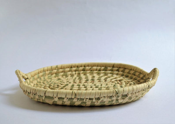 Oval woven platter from Fayoum