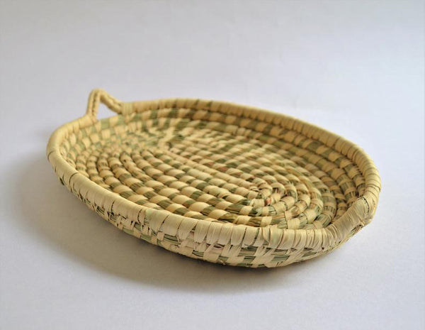 Oval woven platter from Fayoum