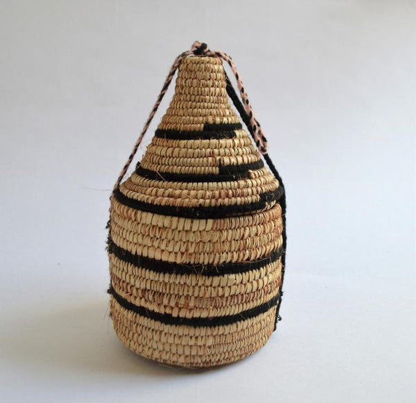 Woven African canister with lid