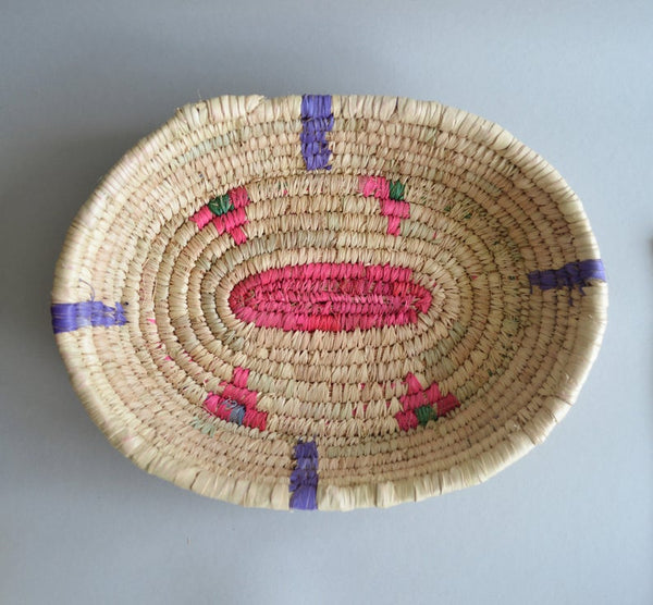 Wide oval  Handwoven palm leaves platter