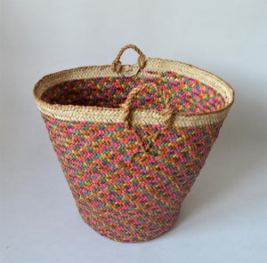 Vintage braided basket, Big African basket, Unique collectible