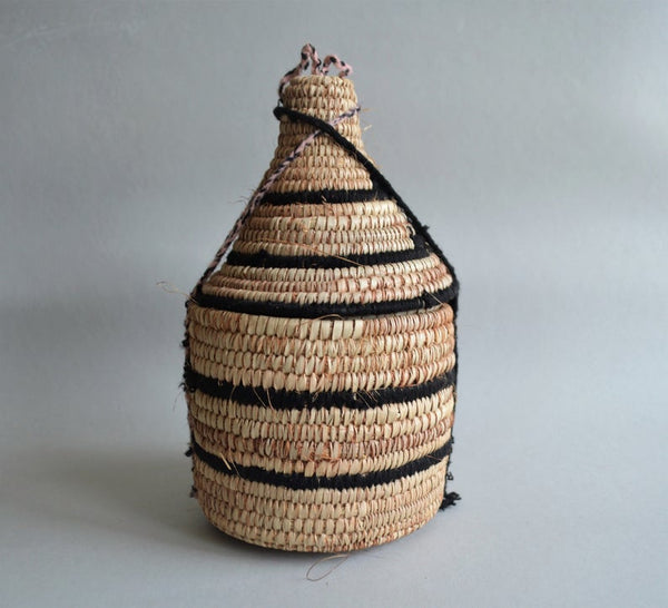 Woven African canister with lid